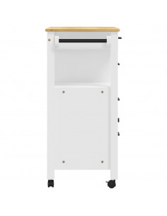 Carrello da Cucina MONZA 84x40x90 cm in Legno Massello di Pino