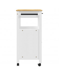 Carrello da Cucina MONZA 84x40x88,5 cm in Legno Massello di Pino