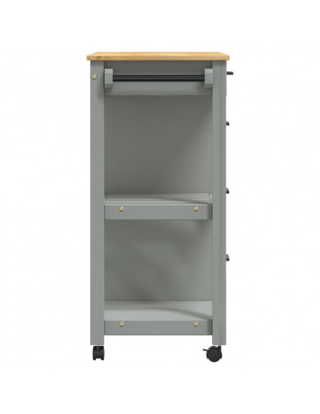 Carrello da Cucina MONZA 84x40x88,5 cm in Legno Massello di Pino