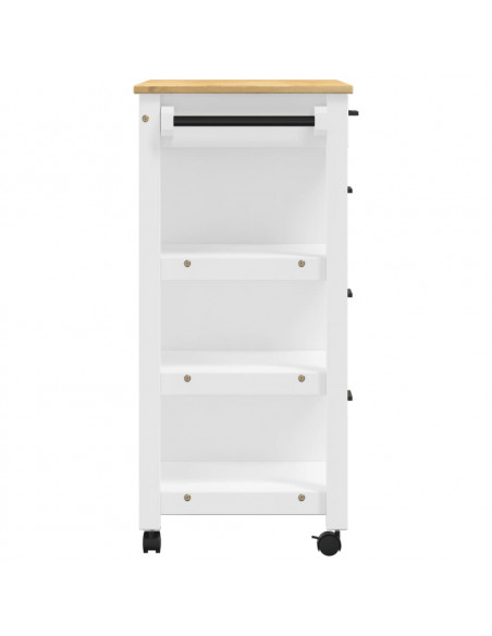 Carrello da Cucina MONZA 84x40x88,5 cm in Legno Massello di Pino