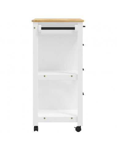 Carrello da Cucina MONZA 84x40x90 cm in Legno Massello di Pino