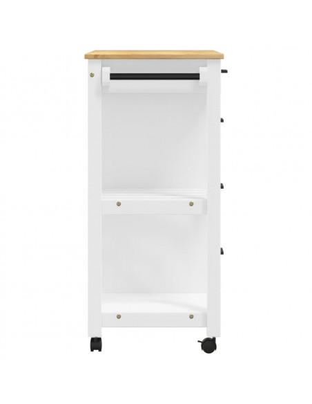 Carrello da Cucina MONZA 84x40x90 cm in Legno Massello di Pino