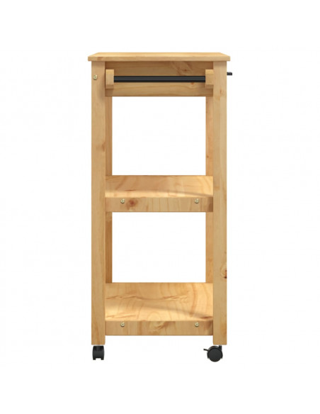 Carrello da Cucina MONZA 84x40x88,5 cm in Legno Massello di Pino