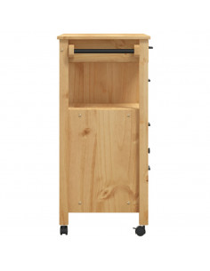 Carrello da Cucina MONZA 84x40x90 cm in Legno Massello di Pino