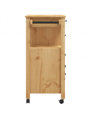 Carrello da Cucina MONZA 84x40x90 cm in Legno Massello di Pino
