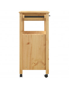 Carrello da Cucina MONZA 84x40x88,5 cm in Legno Massello di Pino