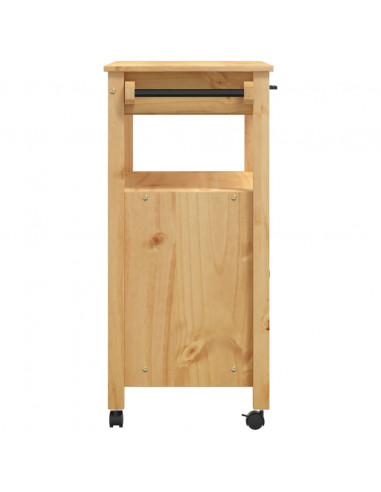 Carrello da Cucina MONZA 84x40x90 cm in Legno Massello di Pino