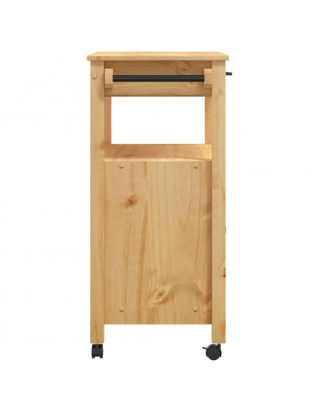 Carrello da Cucina MONZA 84x40x88,5 cm in Legno Massello di Pino