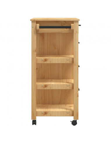 Carrello da Cucina MONZA 84x40x90 cm in Legno Massello di Pino