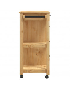 Carrello da Cucina MONZA 84x40x90 cm in Legno Massello di Pino