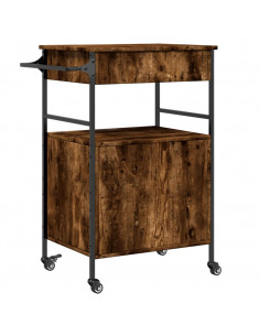 Carrello da Cucina Rovere Fumo 56x43x89,5 cm Legno Multistrato