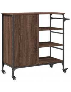 Carrello da Cucina Rovere Marrone 87,5x38,5x84,5 cm Multistrato