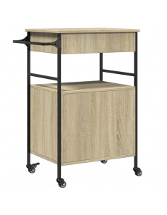 Carrello da Cucina Rovere Sonoma 56x43x89,5cm Legno Multistrato