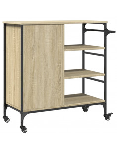 Carrello da Cucina Rovere Sonoma 87,5x38,5x84,5 cm Multistrato