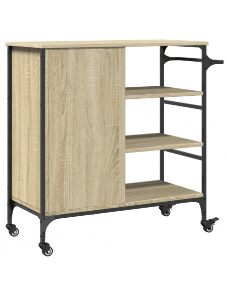 Carrello da Cucina Rovere Sonoma 87,5x38,5x84,5 cm Multistrato
