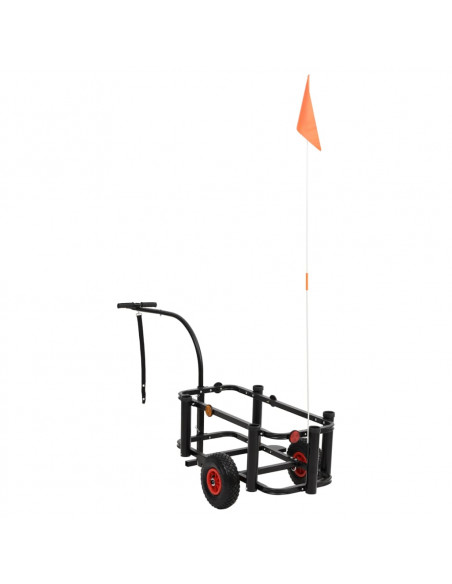 Carrello da Pesca Acciaio Nero