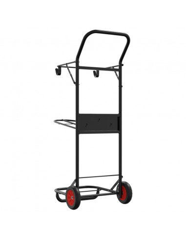 Carrello da Sella Pieghevole Nero in Acciaio