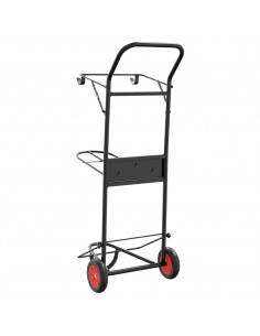 Carrello da Sella Pieghevole Nero in Acciaio