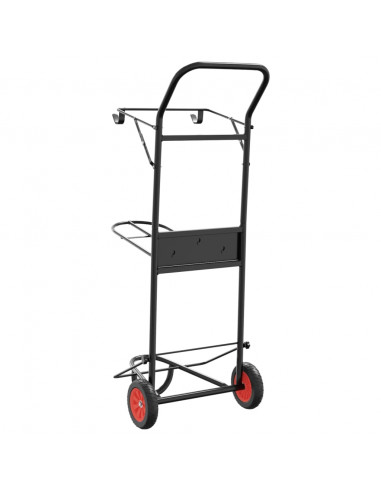 Carrello da Sella Pieghevole Nero in Acciaio