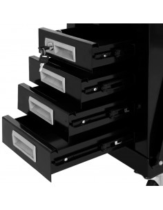 Carrello di Saldatura con 4 Cassetti Neri