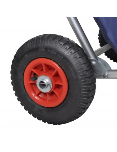 Carrello per la Spiaggia con Ruote Portatile Pieghevole Blu