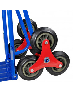 Carrello per Scale Pieghevole con 6 Ruote Blu
