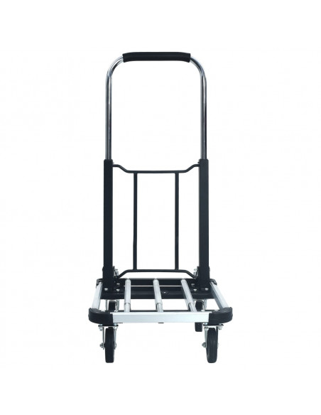 Carrello per Trasporto Pieghevole 150 kg in Alluminio Argento