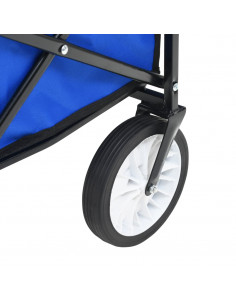 Carrello Pieghevole a Mano con Tettuccio in Acciaio Blu