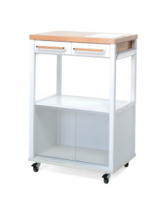 Carrello porta vivande Foppapedretti 339530 BENCHEF Bianco e Legno nat