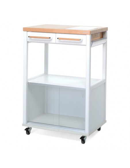 Carrello porta vivande Foppapedretti 339530 BENCHEF Bianco e Legno nat
