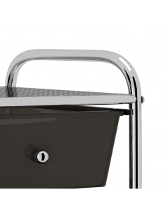 Carrello Portaoggetti Mobile con 4 Cassetti Nero in Plastica