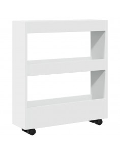 Carrello Portaoggetti Stretto a 3 Livelli in Truciolato