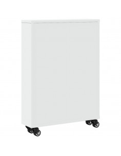 Carrello Portaoggetti Stretto Bianco 48x13x68 cm in Truciolato