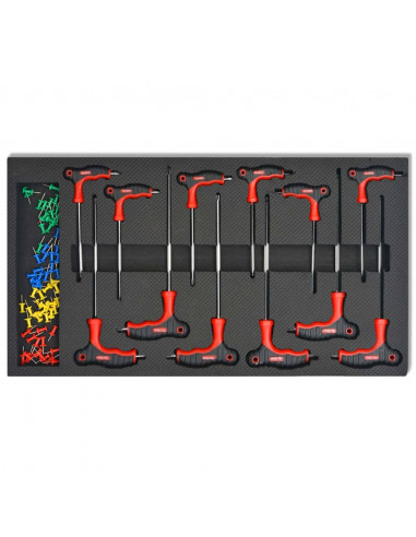 Carrello Portautensili Officina con 1125 Utensili Acciaio Rosso