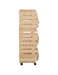 Carrello Portaverdure 37x30x80 cm in Legno Massello di Pino