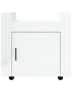 Carrello Scrivania bianco lucido 60x45x60 cm Legno Multistrato