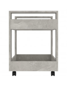 Carrello Scrivania Grigio cemento 60x45x60 cm Legno Multistrato