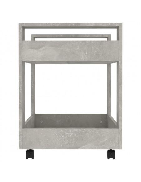 Carrello Scrivania Grigio cemento 60x45x60 cm Legno Multistrato
