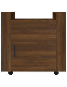 Carrello Scrivania Rovere Marrone 60x45x60 cm Legno Multistrato
