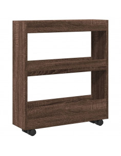 Carrello Stretto a 3 Livelli Rovere Marrone in Truciolato