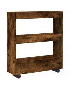 Carrello Stretto a 3 Livelli Rovere Sonoma in Truciolato