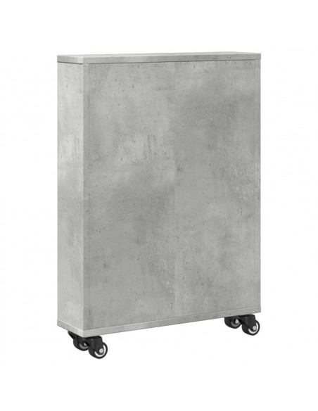 Carrello Stretto Grigio Cemento 48x13x68 cm in Truciolato