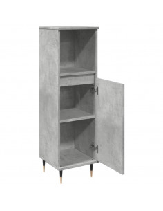 Armadietto da Bagno Grigio Cemento 30x30x100 cm in Truciolato 2