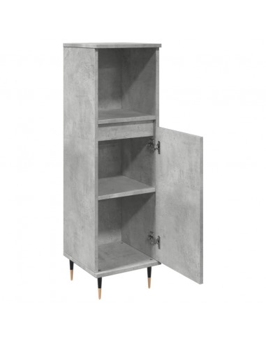 Armadietto da Bagno Grigio Cemento 30x30x100 cm in Truciolato