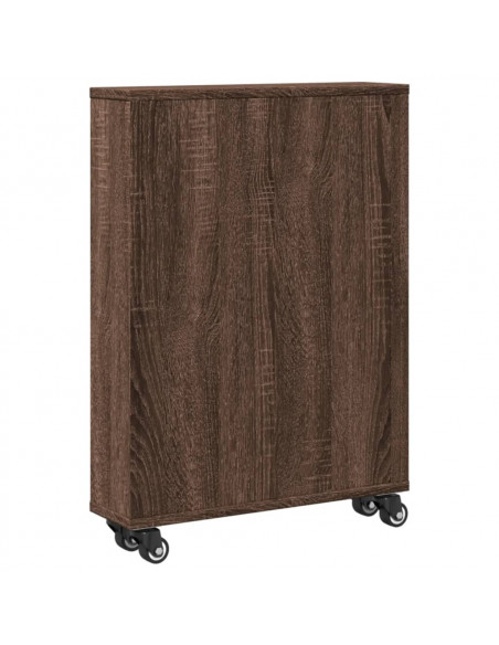 Carrello Stretto Marrone Rovere 48x13x68 cm in Truciolato