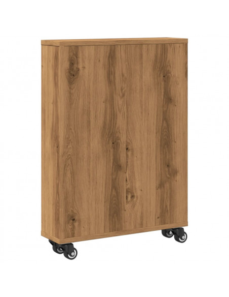 Carrello Stretto Rovere Artigianale 48x13x68 cm in Truciolato