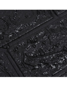 Carta da parati 3D Motivo a Mattoni Autoadesiva 40 pz Nera