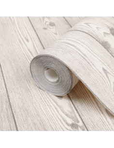 Carta da Parati 3D Venature Legno Grigia