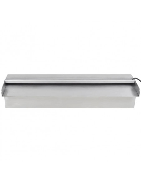 Cascata per Laghetto Rettangolare con LED in Acciaio Inox 45 cm