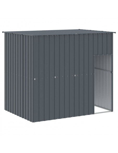 Casetta Cani con Corsa Antracite 214x1273x181cm Acciaio Zincato